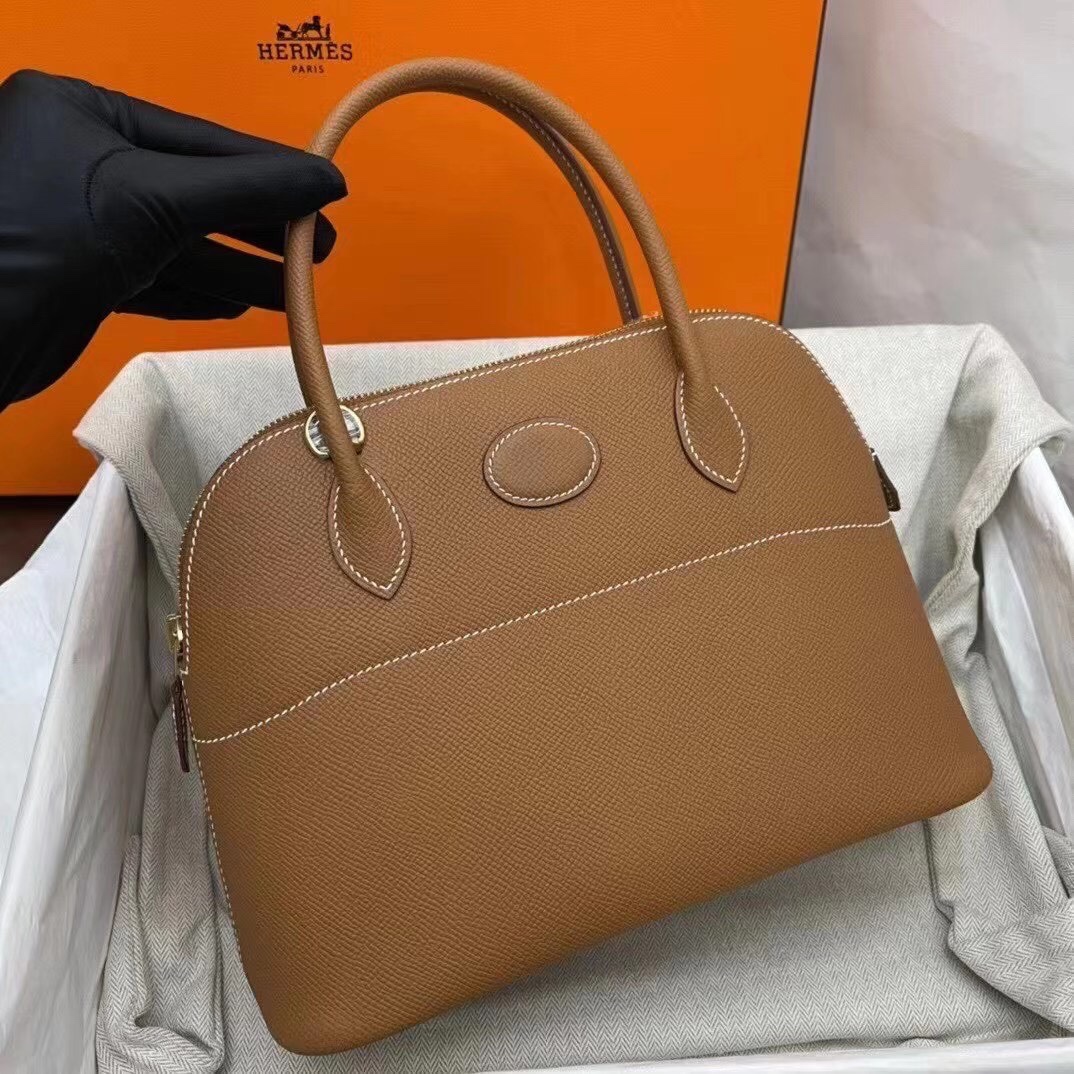 Hermes Bolide 27cm Handbag In Brown Epsom Leather